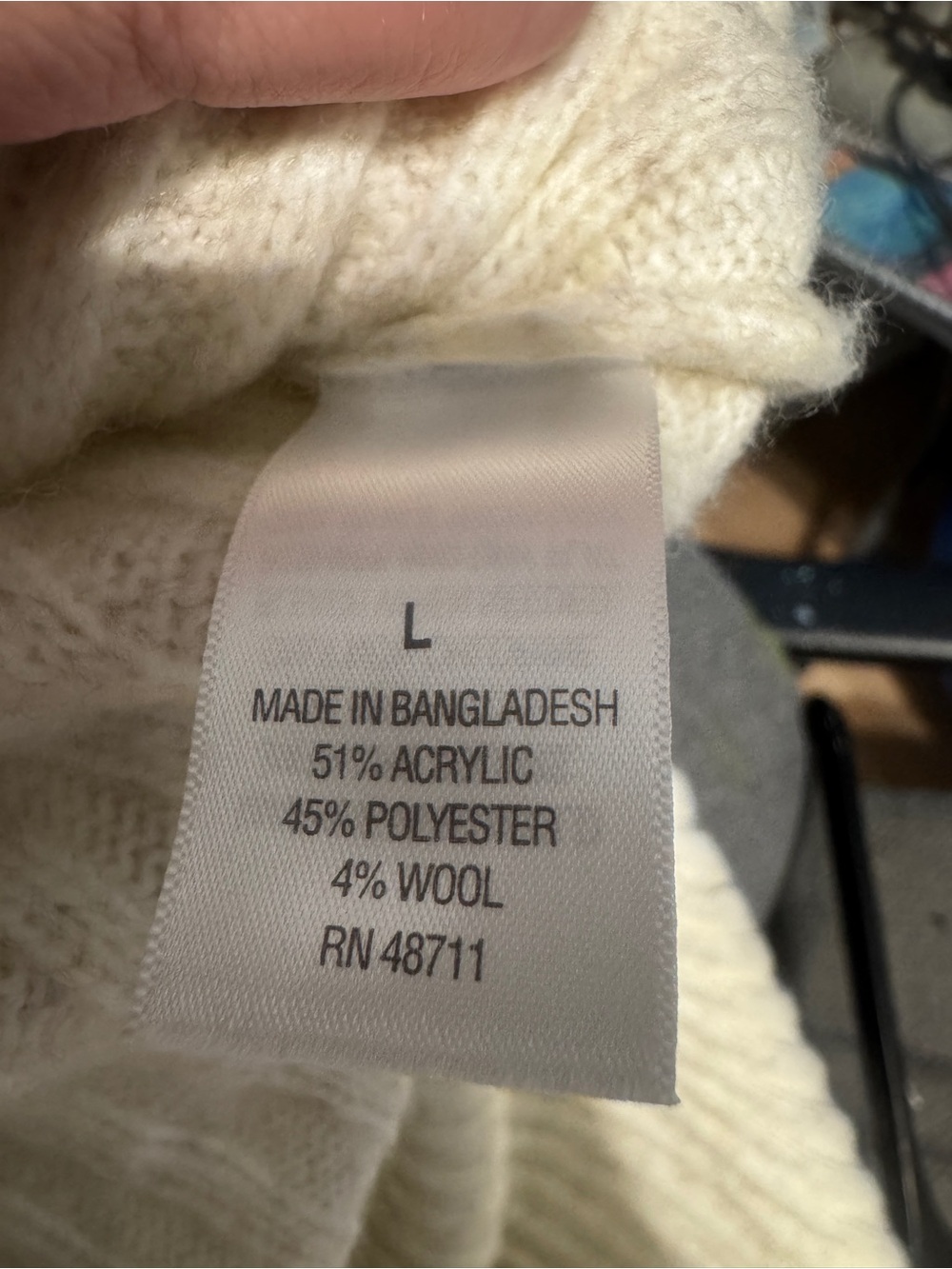 NWT Ophelia Roe Wool Blend Cable Knit Midi Sweater Skirt Cream Side Slit Size L - Picture 8 of 8